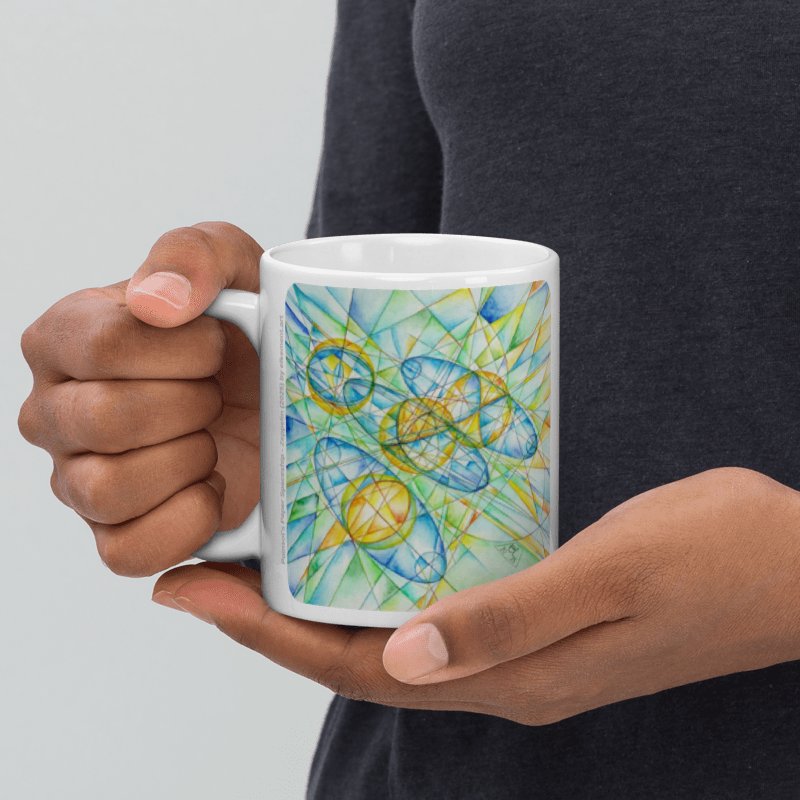 Poinsot's Paper Spaceship 2+3 - Gyroscope Physics Geometric Drawings Mug product image (5)