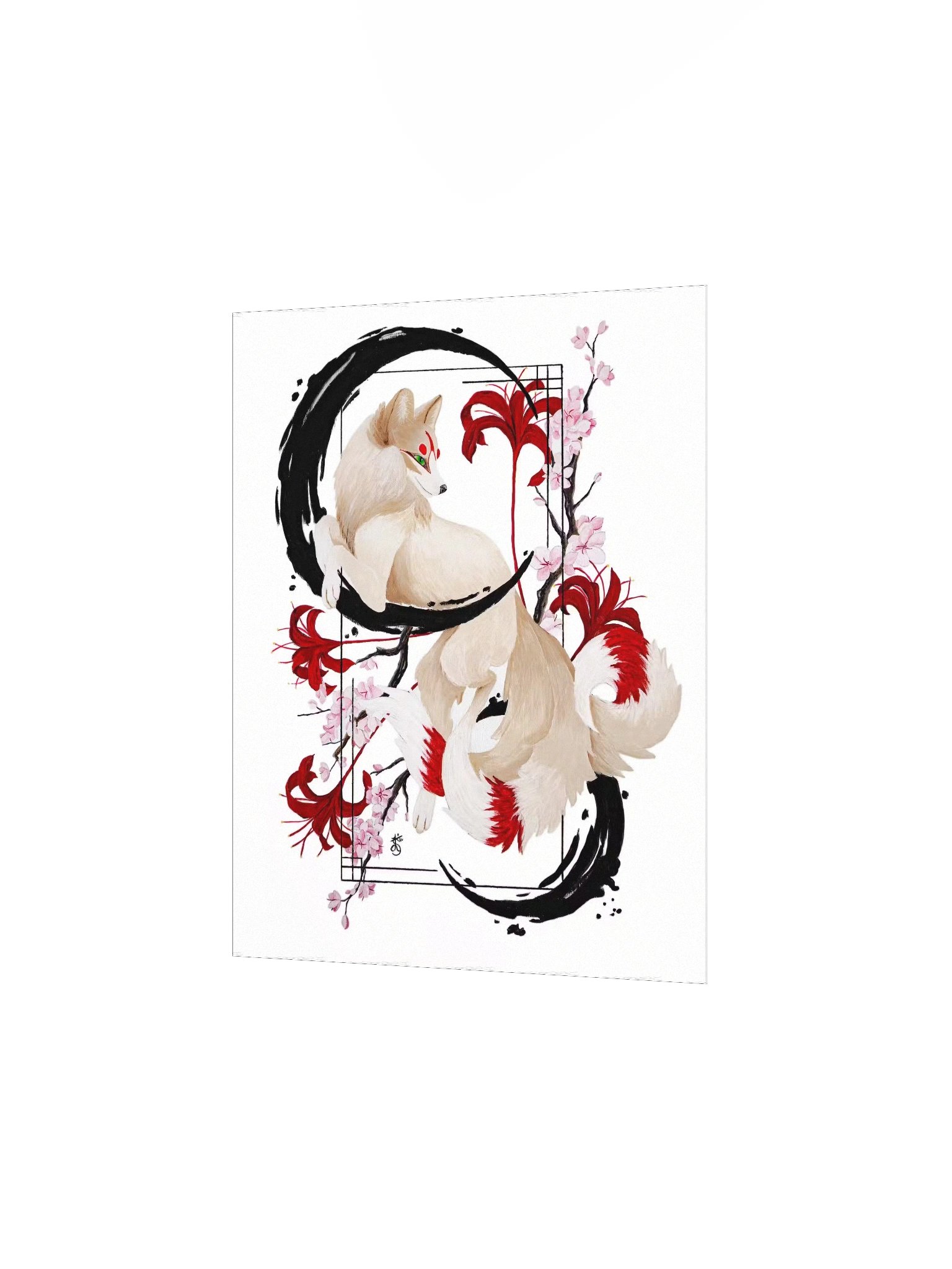 Kitsune Sumi-e Acrylic Paint Print product image (3)