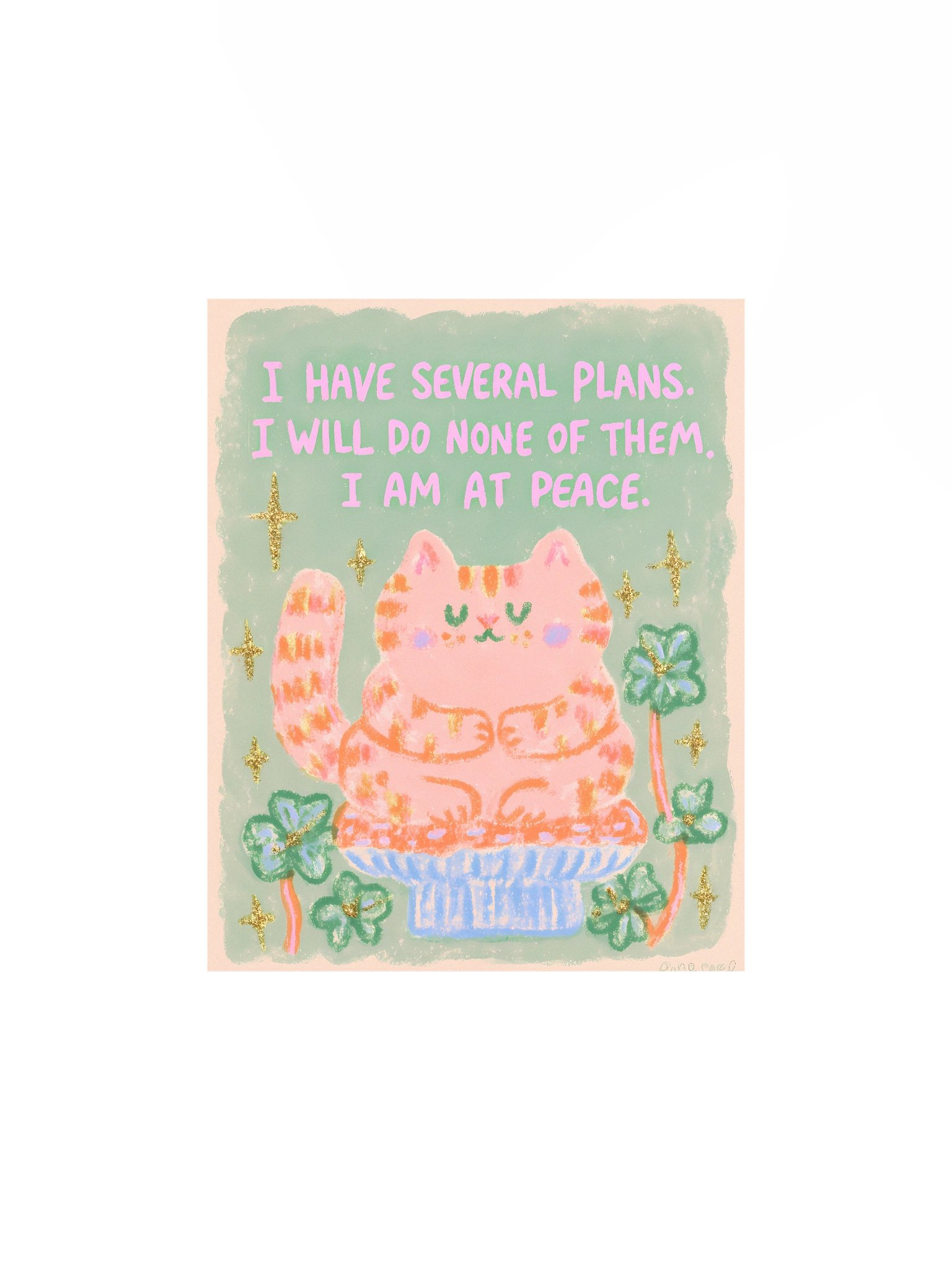 At Peace Cat Quote Poster product image (2)