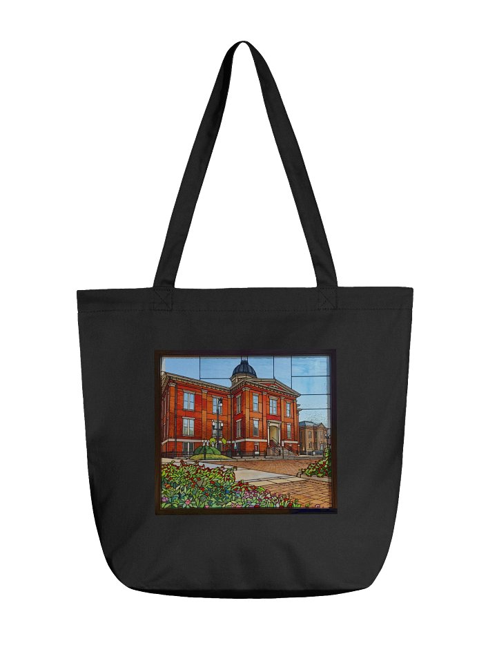FOTOC Black Tote with Old Courthouse in Stained Glass Style product image (1)
