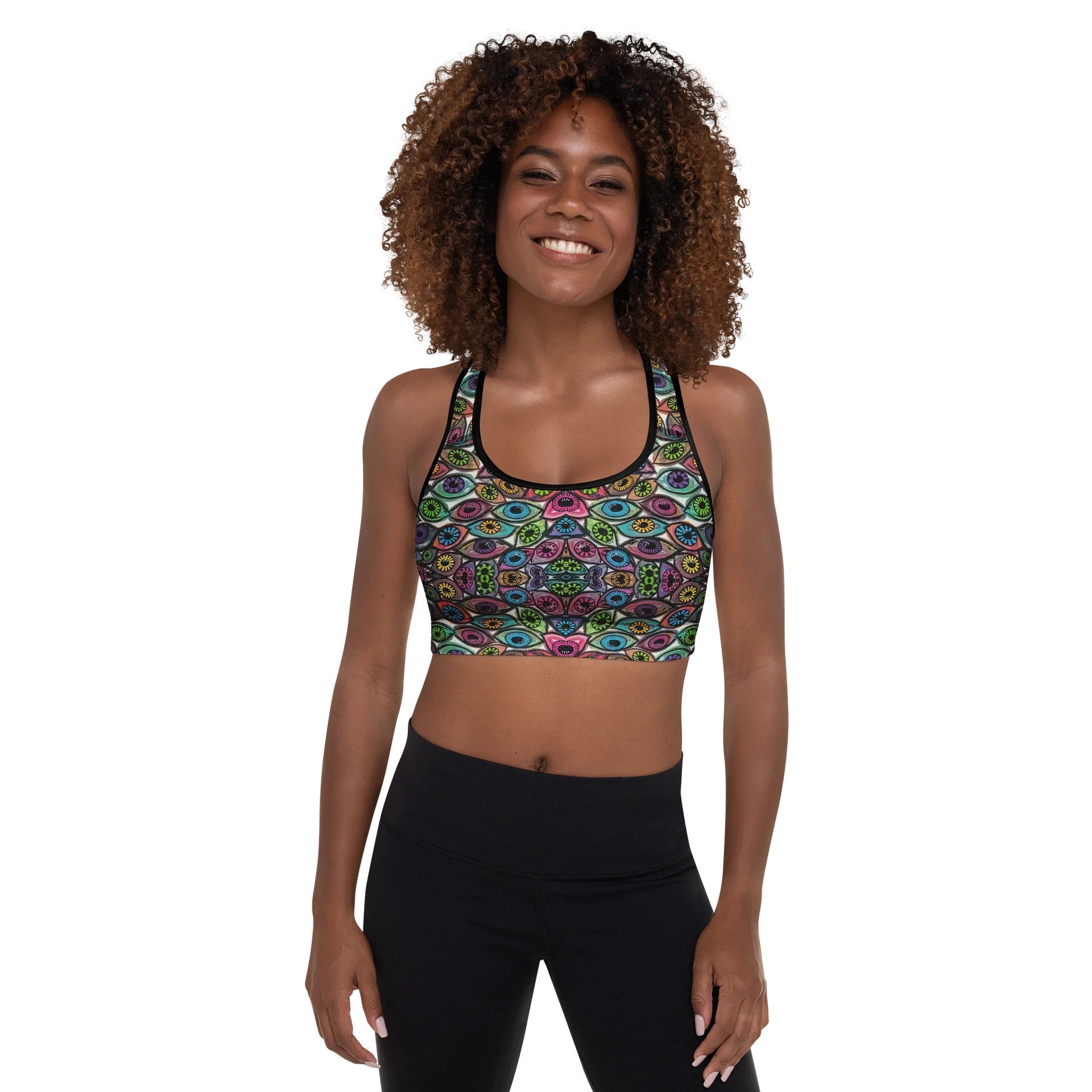 Colorful Eyes Padded Sports Bra | Eye See You Too product image (1)