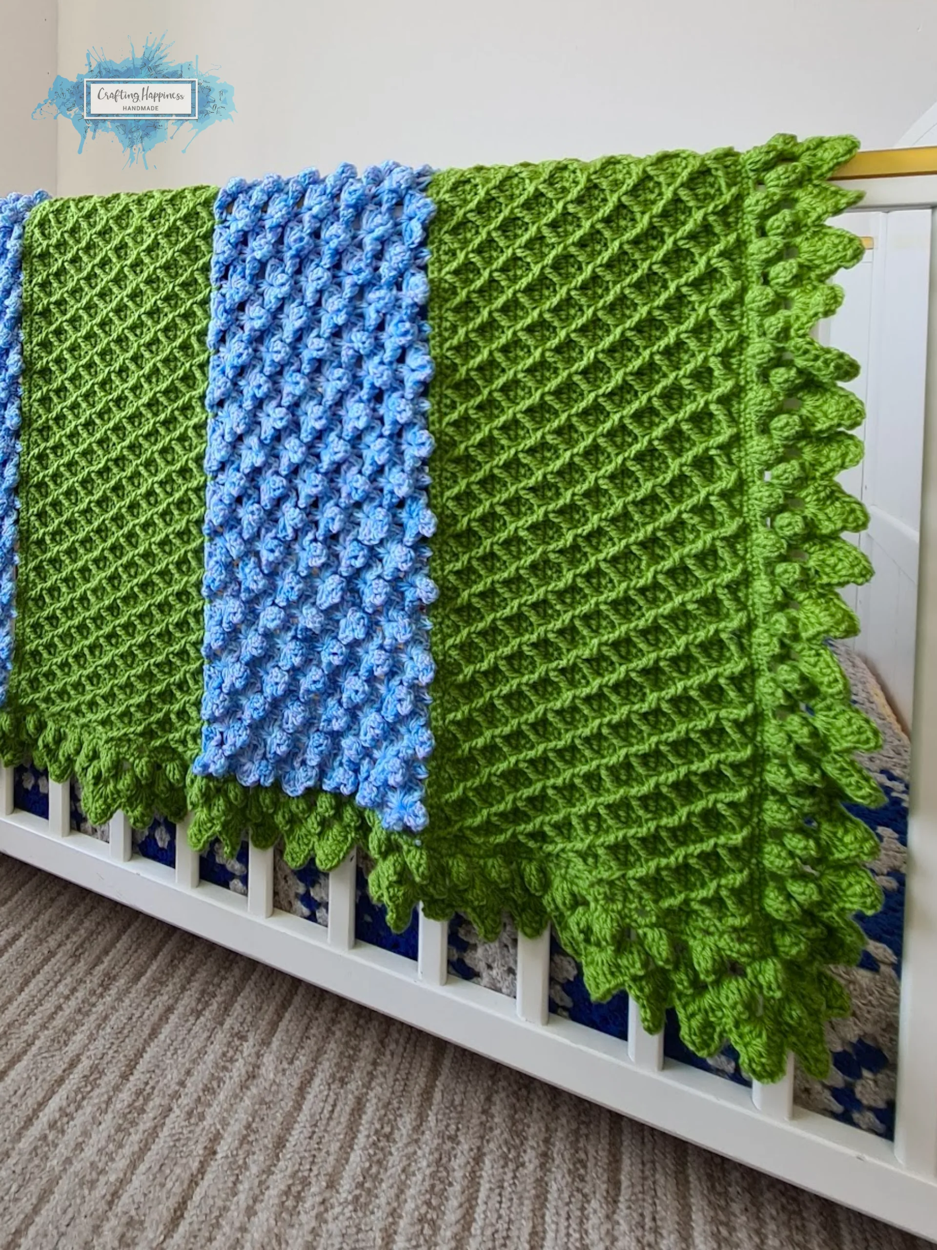 Trellis Flowers Crochet Baby Blanket Pattern | Lapghan Afghan (PDF Pattern) product image (5)