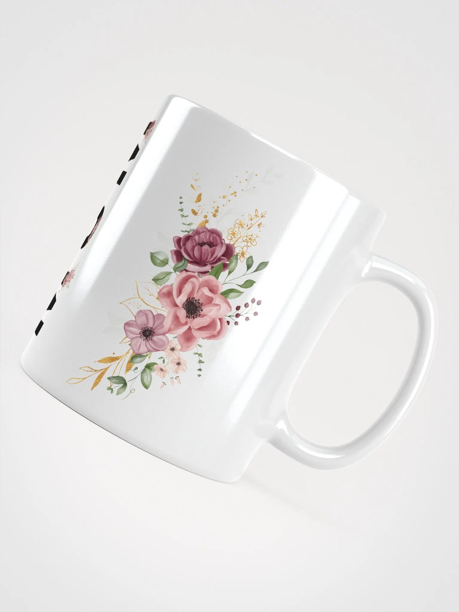 Floral Mom Life White Glossy Mug product image (5)
