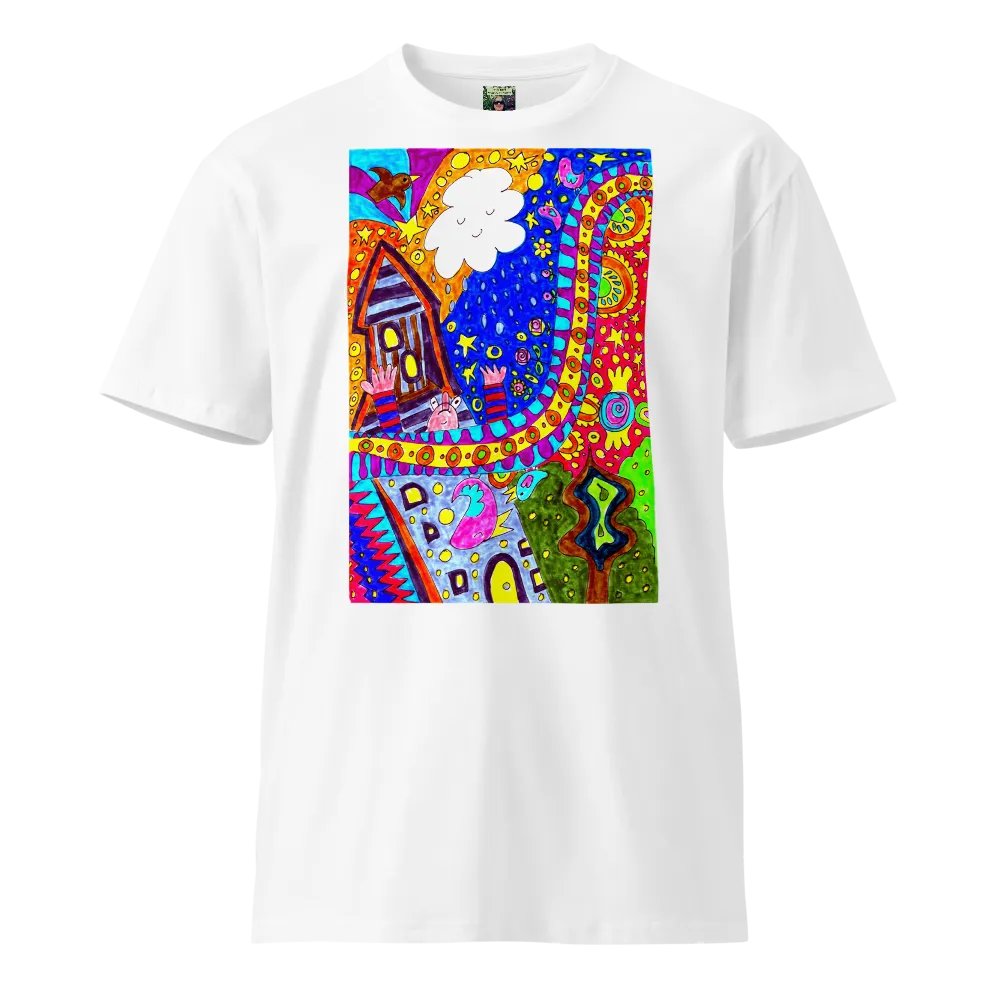 Abstract Doodle Art Golden Tower Moment Unisex T-Shirt product image (1)