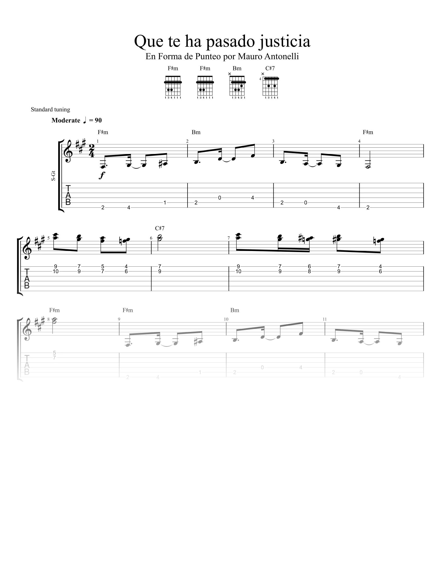 Qué te ha pasado justicia - Partitura + Tabs + Acordes + Pista product image (1)
