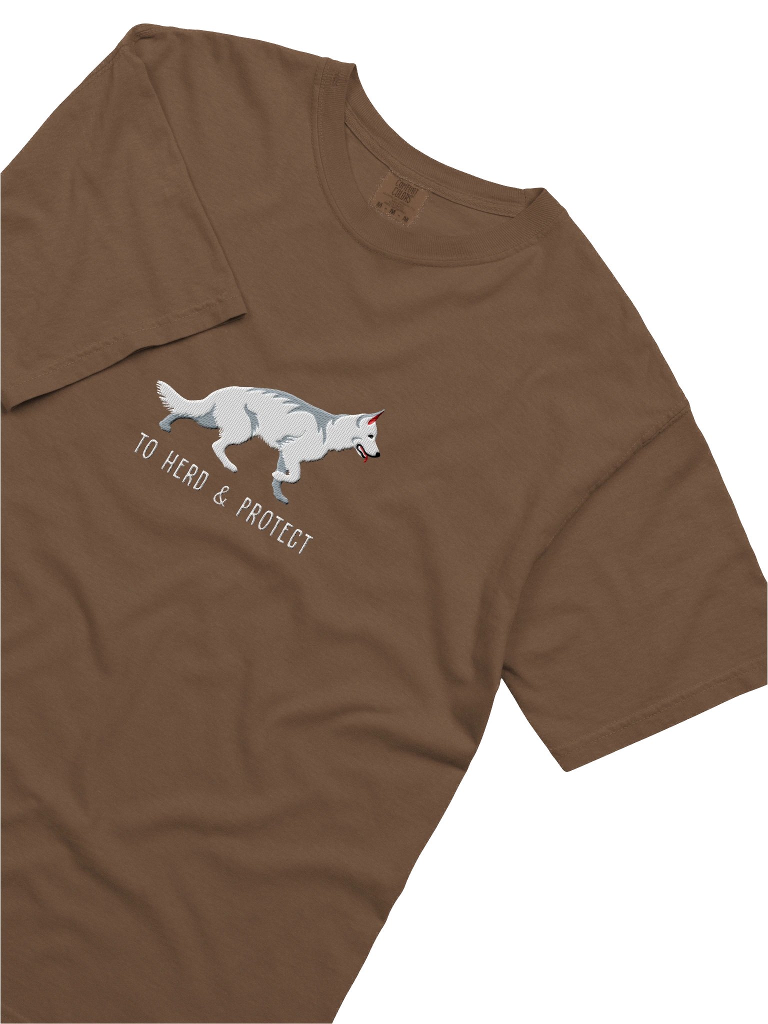 To Herd and Protect T-Shirt(Embroidered) of a German Shepherd(White) product image (8)