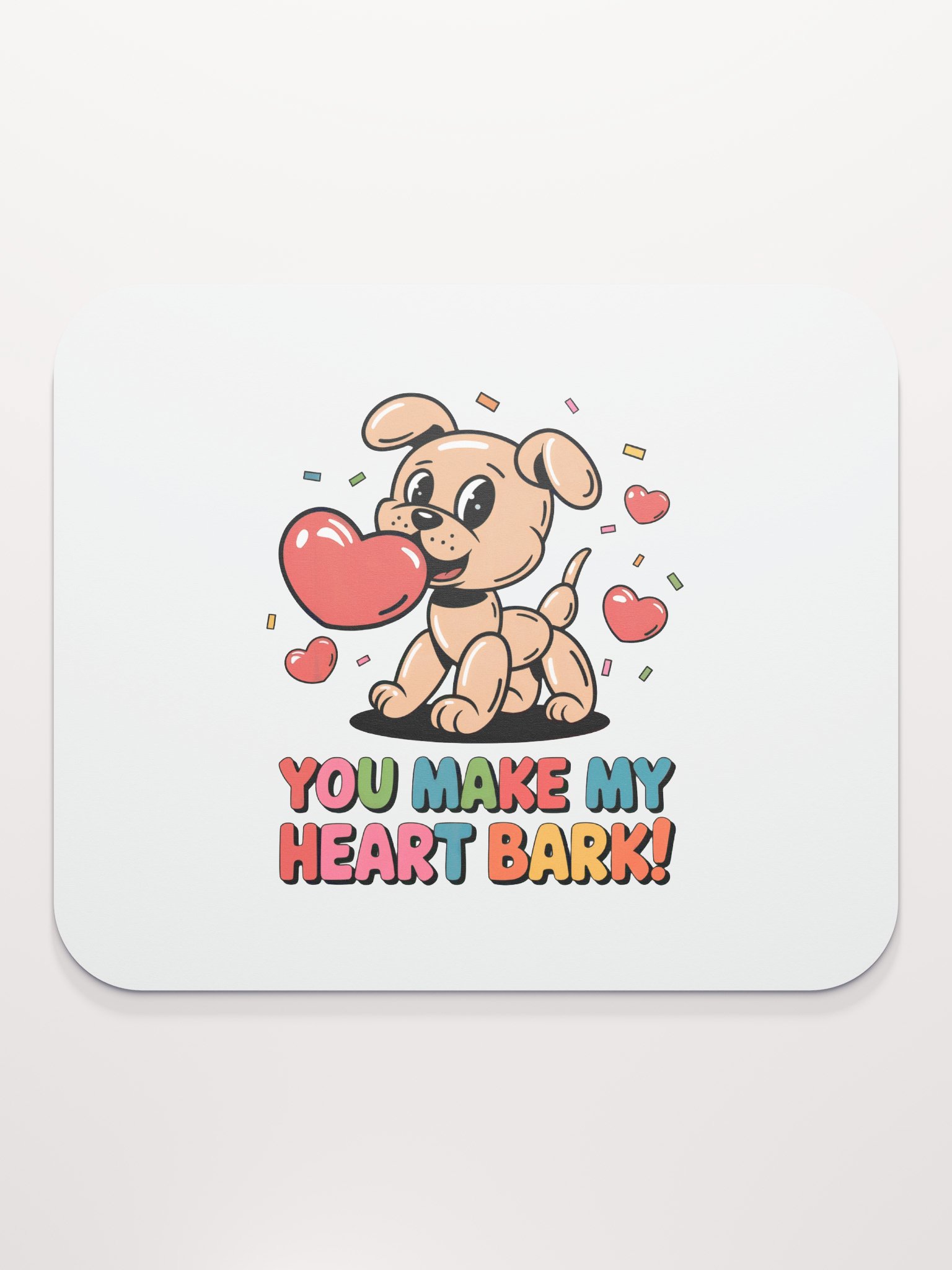 You Make My Heart Bark Mouse Pad | Funny Dog Valentine Gift | Cute Puppy Pun Desk Accessory product image (2)
