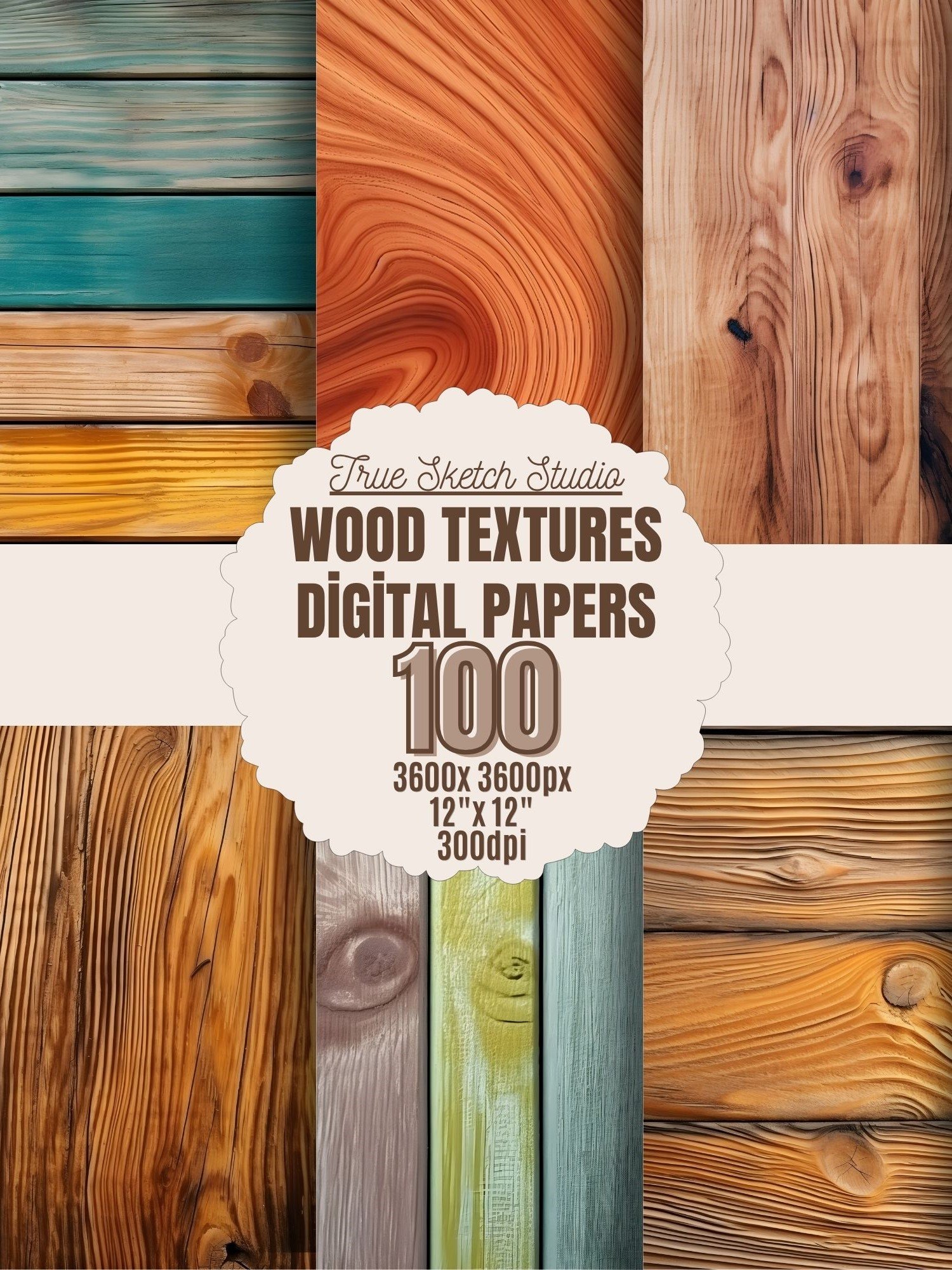 Rustic Wood Texture Digital Paper Bundle 1 product image (5)
