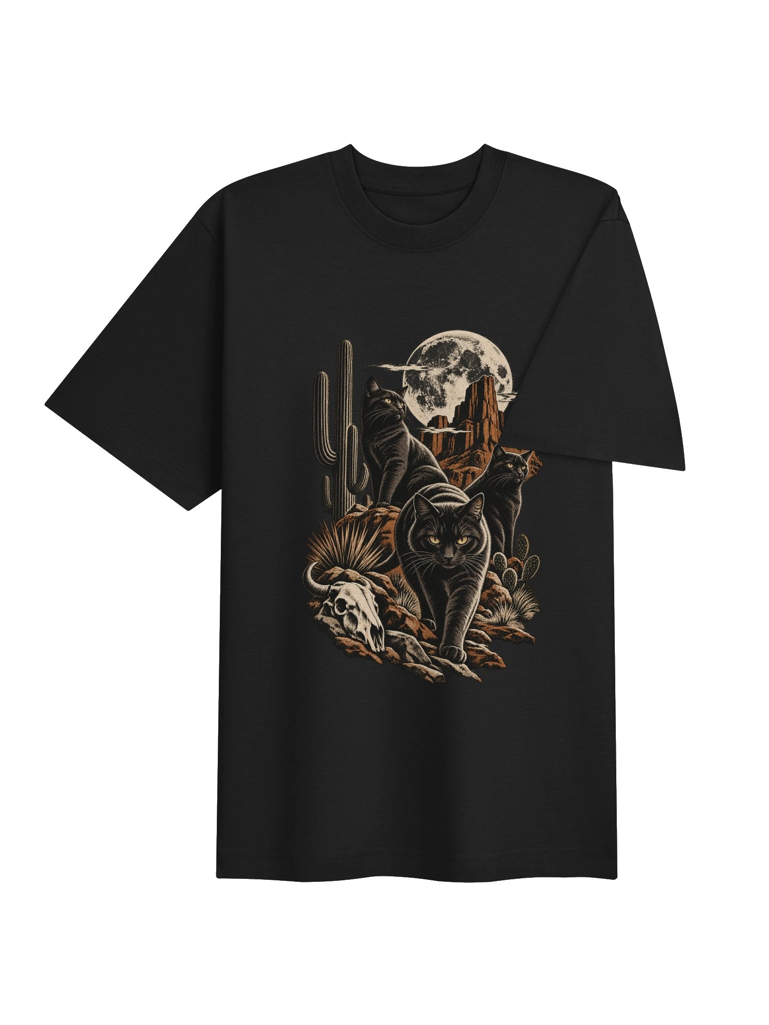 Midnight Outlaw – Western Cat Graphic Tee product image (5)