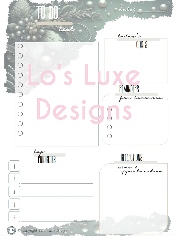 The 'Ellie' Exclusive To Do List Bundle - 8.5x11 - Printable product image (1)