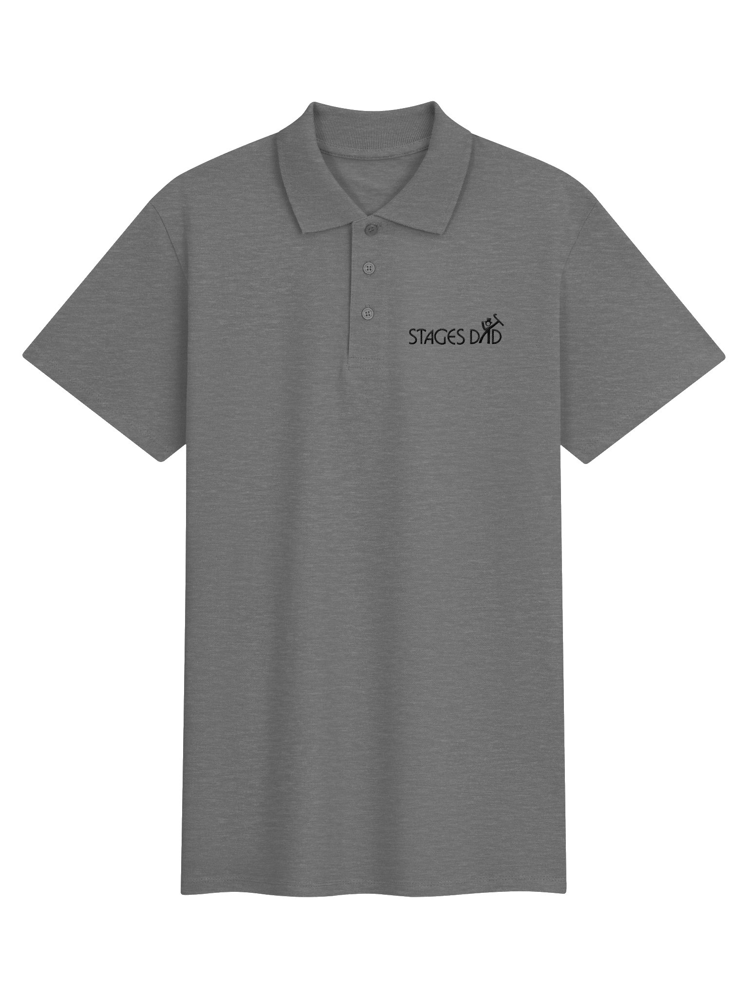 Unisex Light Polo Shirt - Black Embroidered "Stages Dad" product image (1)