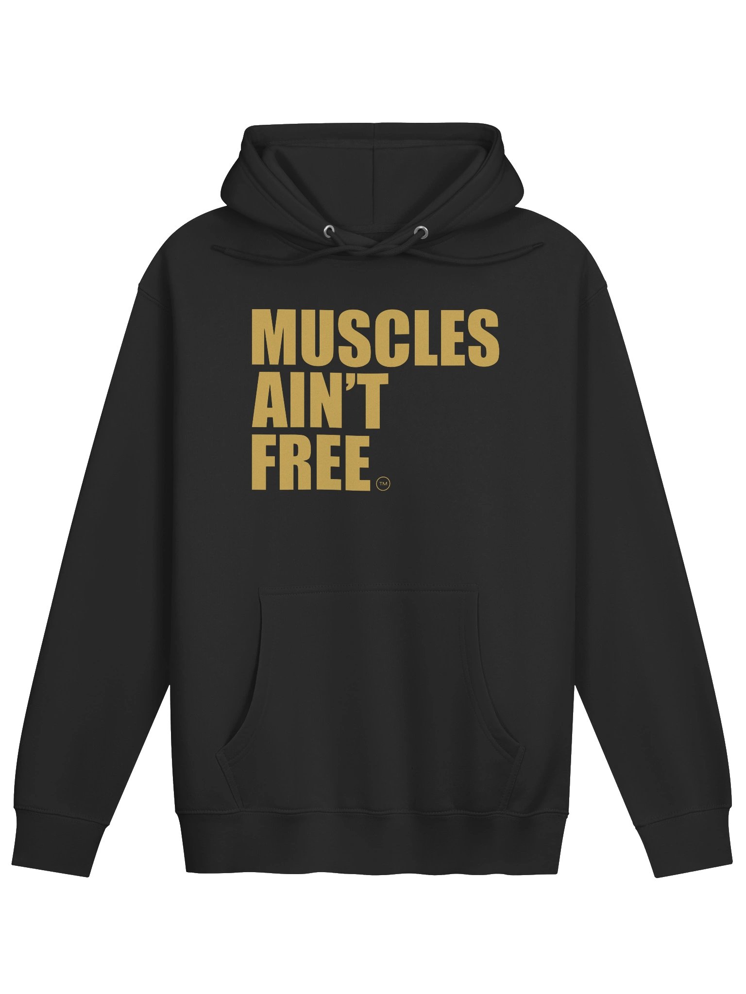 The "Muscles Ain't Free" Minimalist Gold Lane Seven Premium Pullover Hoodie product image (2)