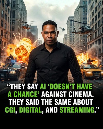 “They Say AI ‘Doesn’t Have a Chance’ Against Cinema — They Said the Same About CGI, Digital, and Streaming.”

Every era of fi...