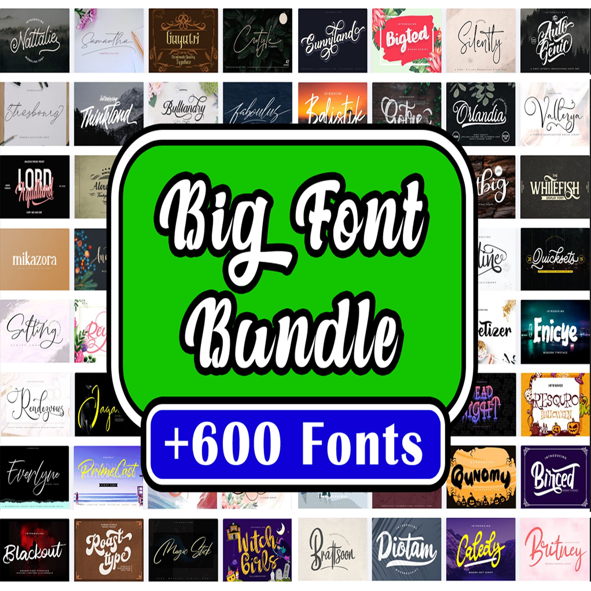 600 Font Bundle for Cricut – Script, Calligraphy & Handwritten Fonts | Monogram, Logo & Wedding Fonts | OTF TTF Digital Download | Commercial Use product image (1)