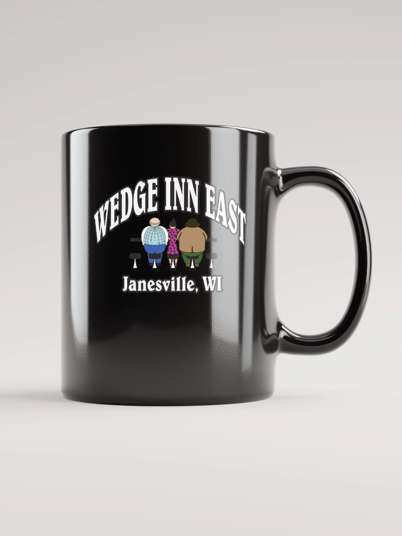 Wedge Inn East Black Black Glossy Mug product image (1)