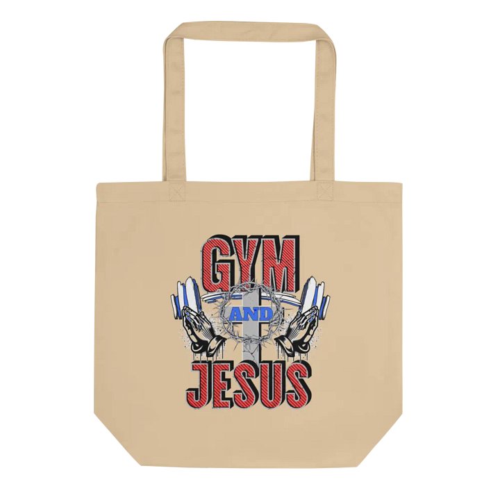 Gym And Jesus Weightlifting Divine Fitness Tote Bag product image (1)