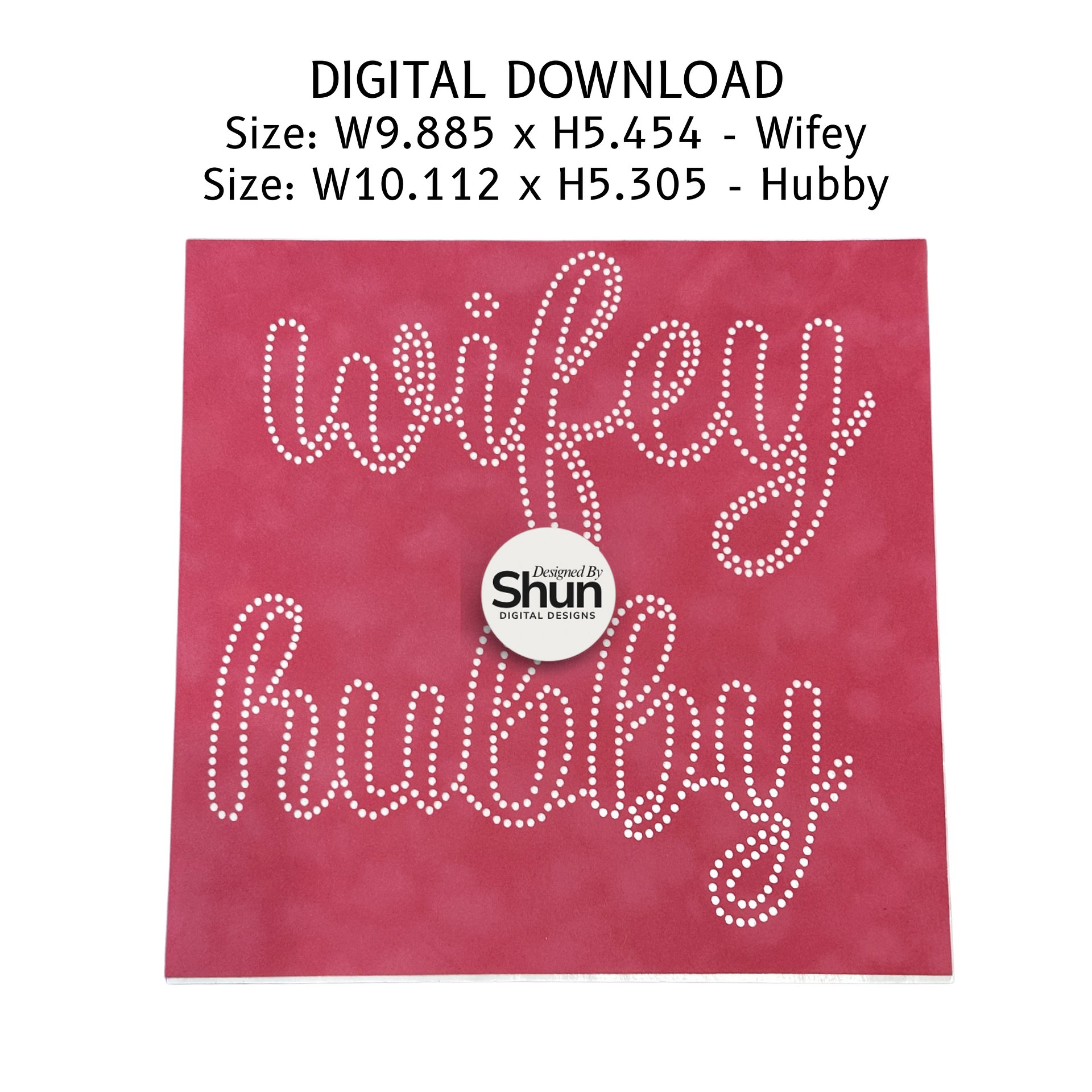 Wifey Hubby | SS10 Rhinestone Template | Digital Download product image (2)