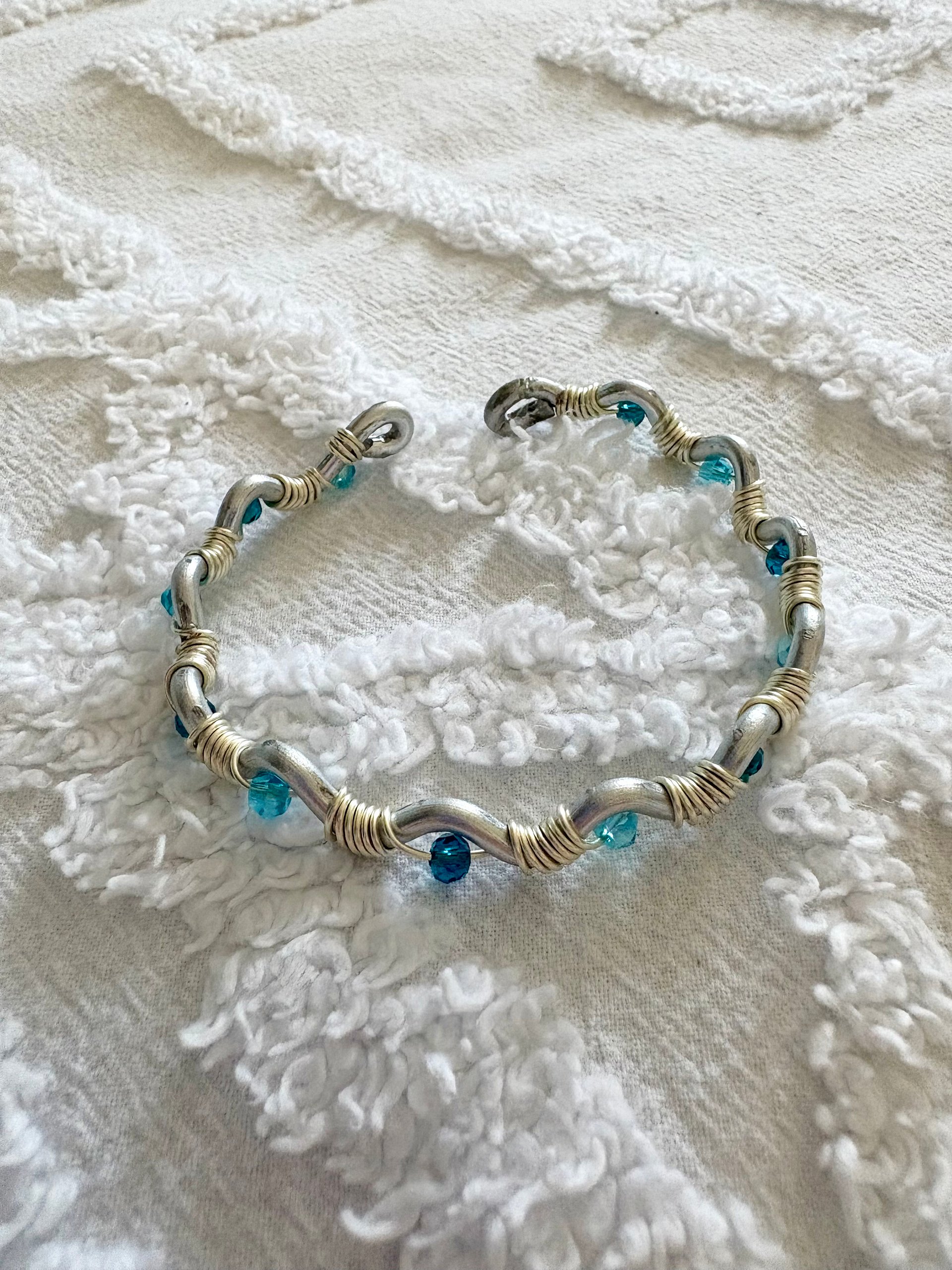 MFD-00299 | Steady Tide Adjustable Cuff Bracelet (Blue) | by Monique Faella Designs™ product image (3)