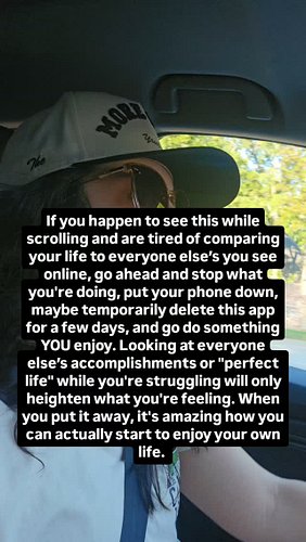 Sometimes it's just hard seeing what everyone else is doing and what you aren't. Whether it's trips, accomplishments, success...