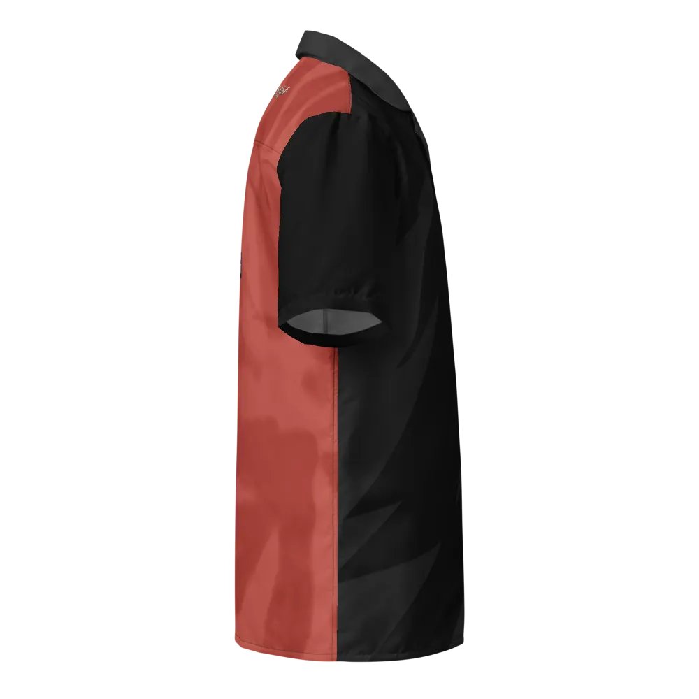 Two Tone Black and Red Blessed by God Button-up Shirt product image (5)