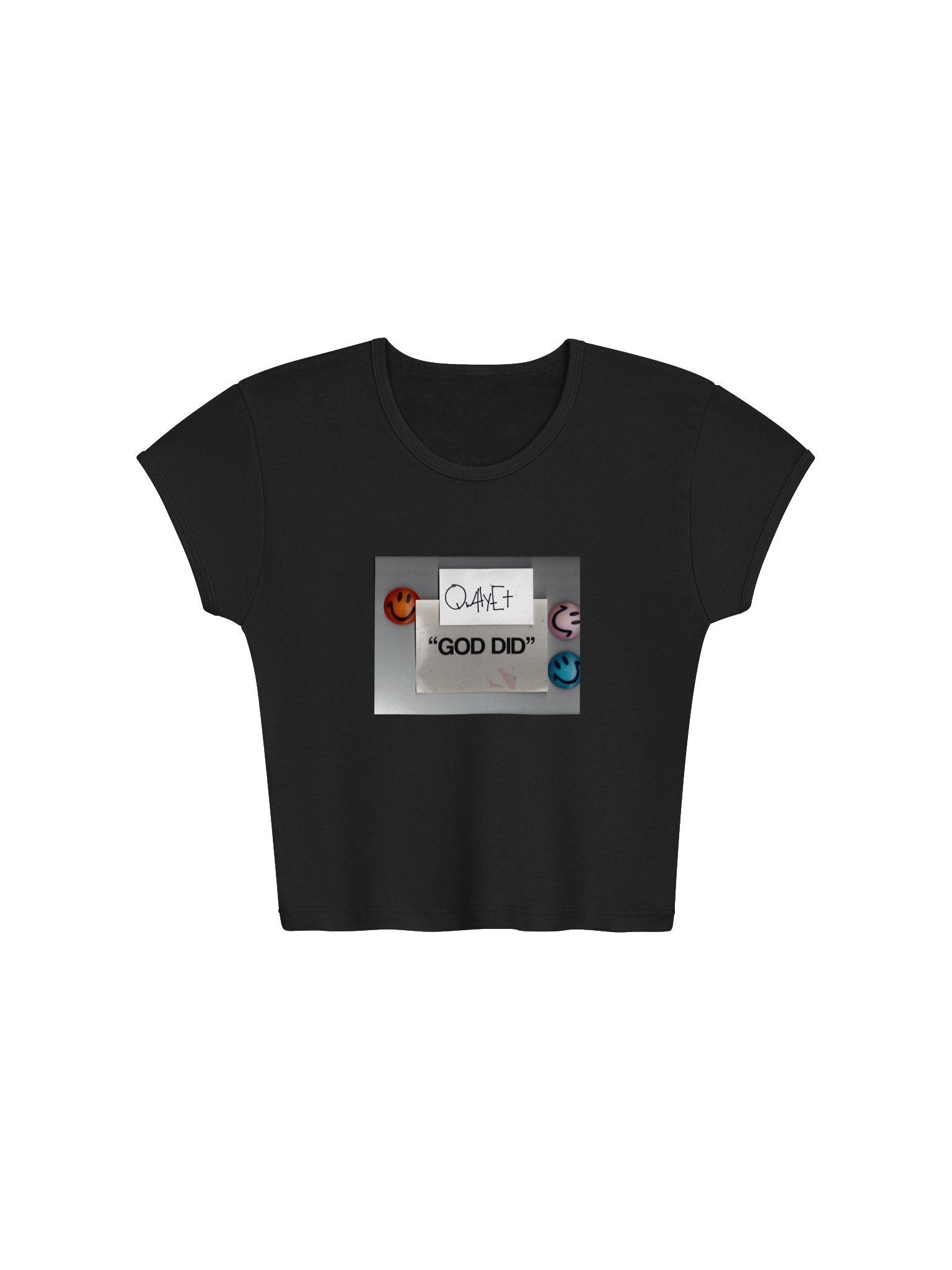 QWHYET "GOD DID" Ribbed Crop Top product image (1)