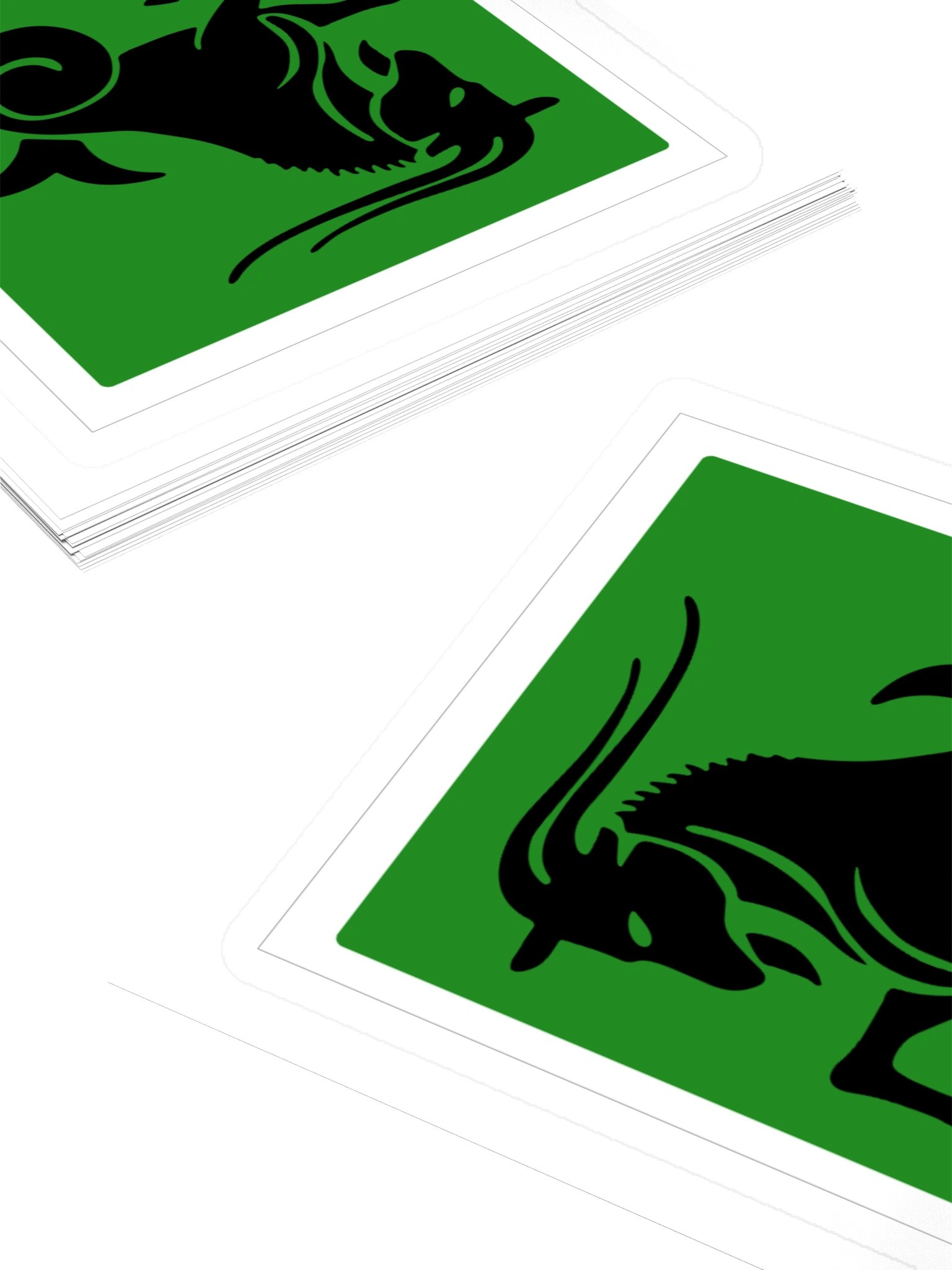 Capricorn Zodiac Sticker — Green & Black Goat Silhouette Design product image (4)