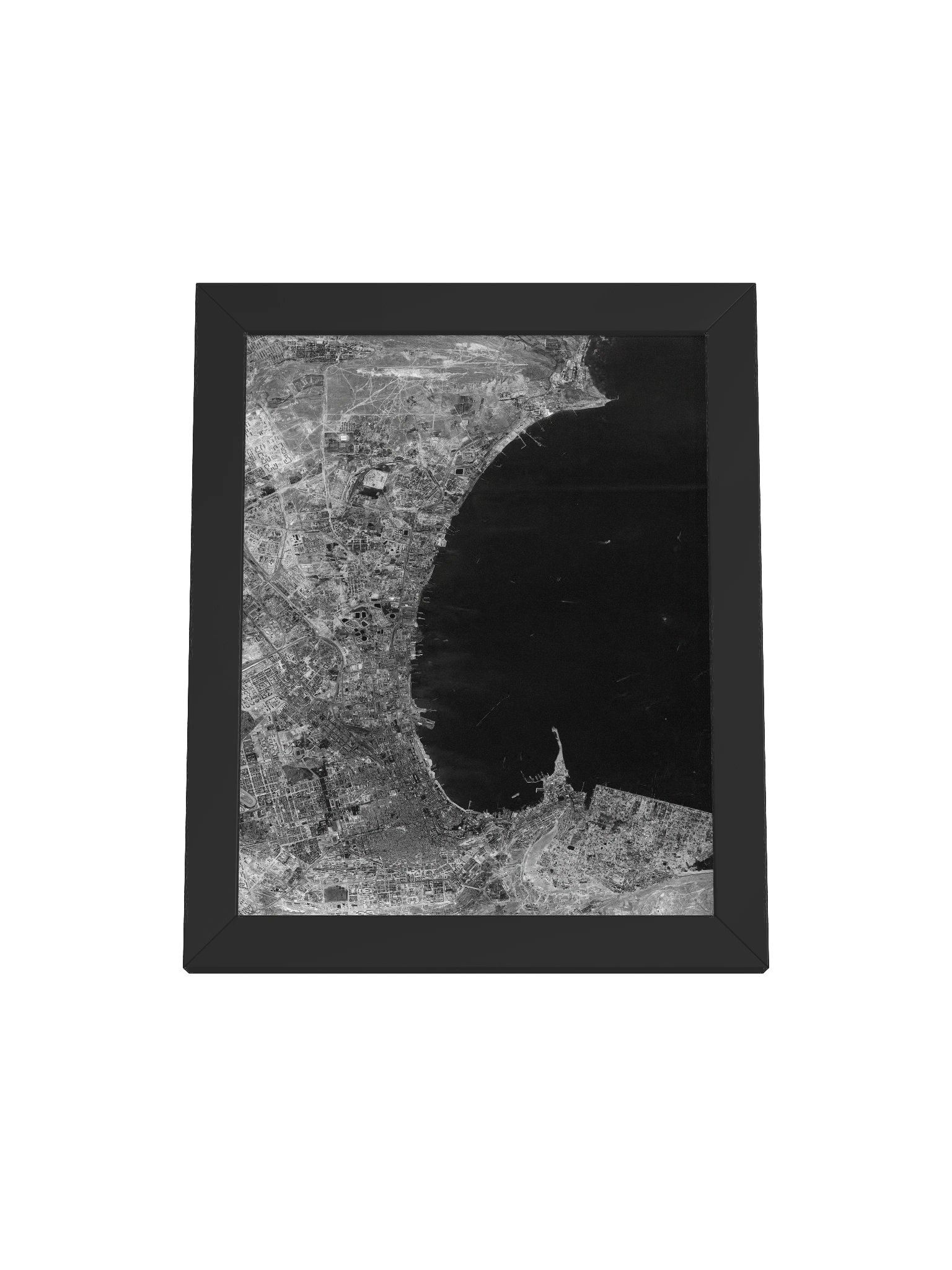 Baku, Azerbaijan (1966) Declassified Spy Satellite Picture (Framed - Portrait) product image (1)