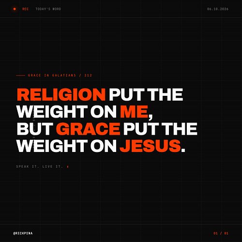 I Used To Carry Pressure God Never Gave Me.

Performance-based religion has simple math, and the math is brutal: everything d...