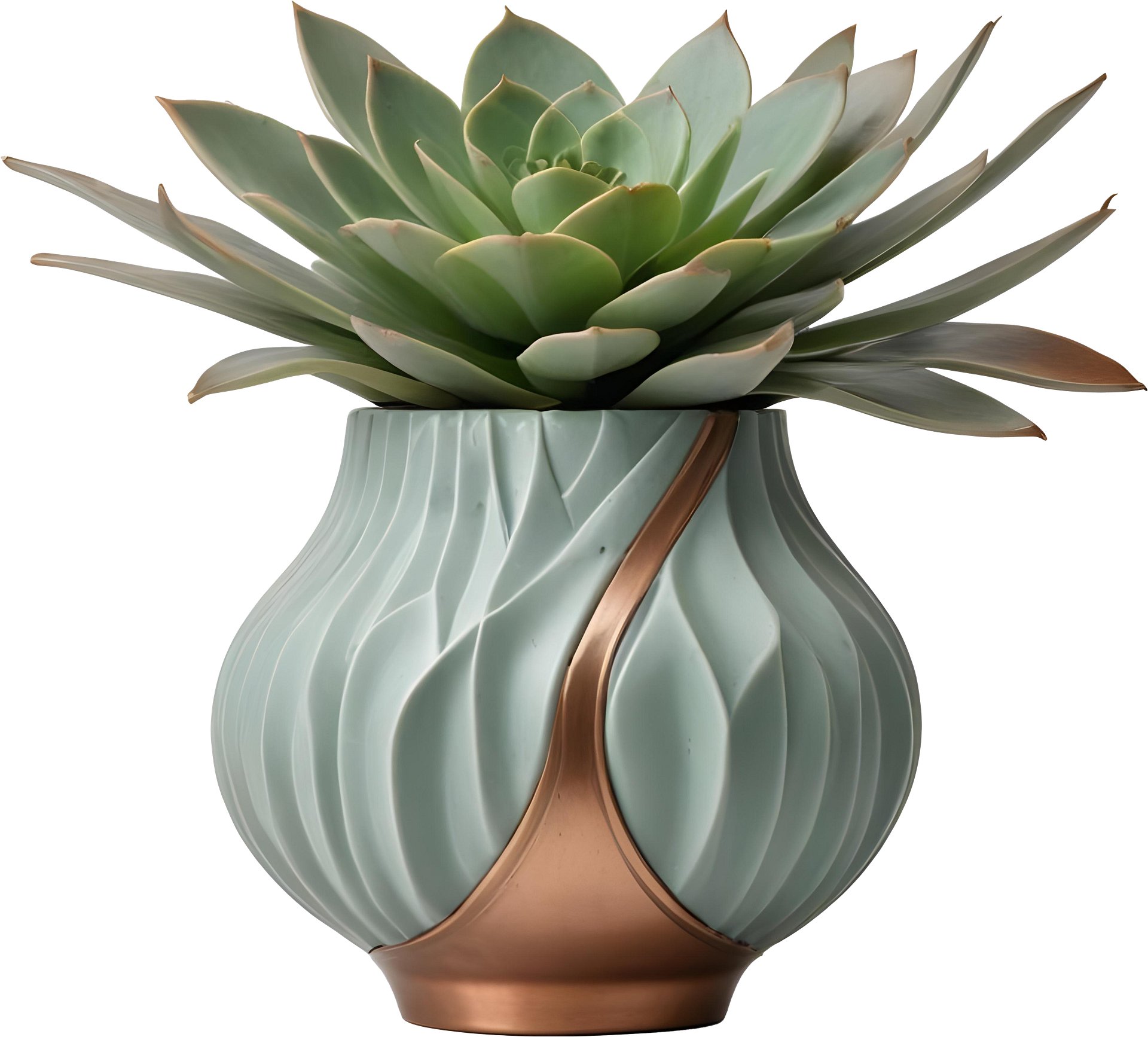 Gatsby Grace – Art Deco Vase with Succulent PNG product image (1)