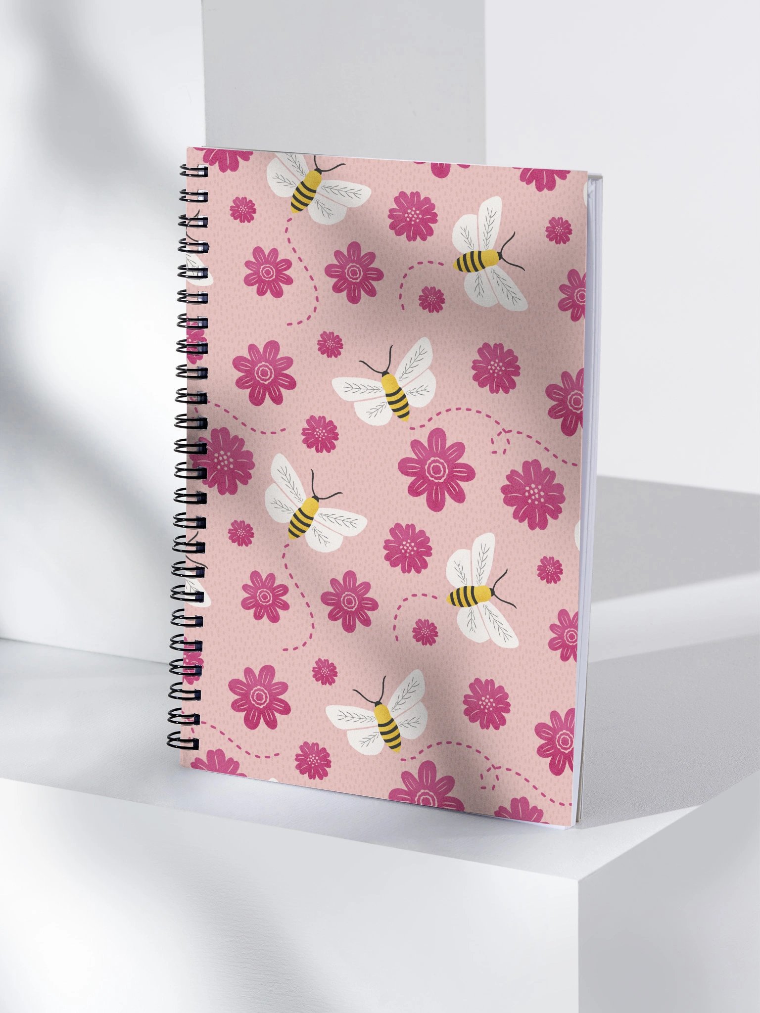 Little Pink Bees Spiral Notebook product image (4)
