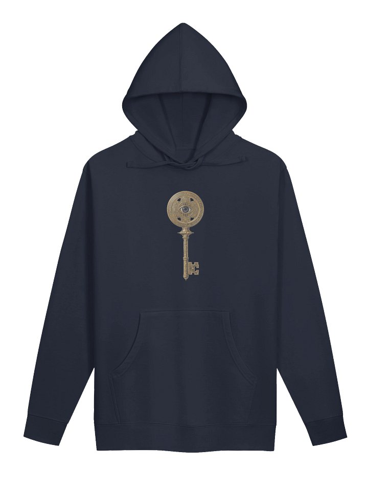 The Gatekeeper’s Key – Classic Navy Heritage Edition (Front & Back Print) | Unisex Midweight Hoodie product image (1)