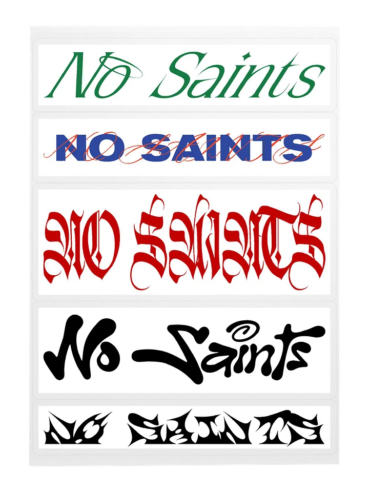 No Saints Type Sticker Pack product image (1)