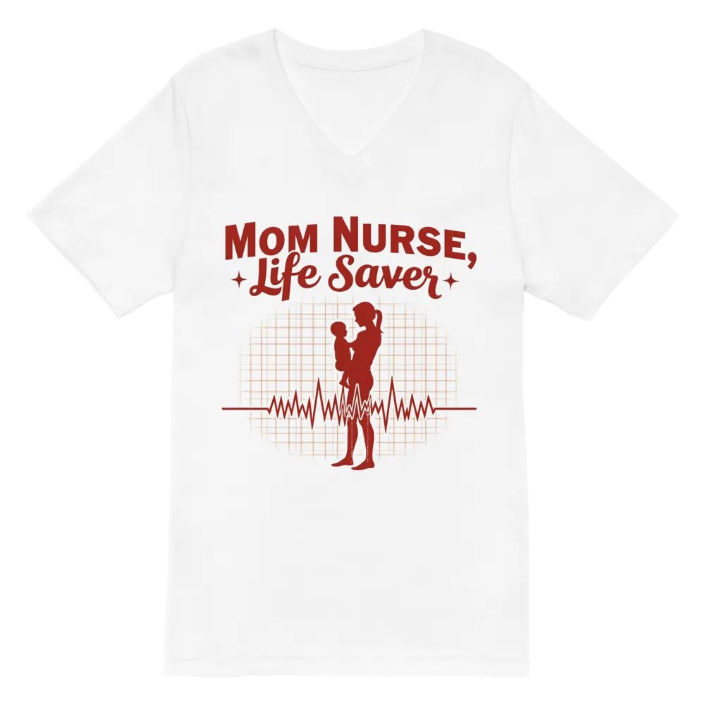 Life Saver Mom Nurse V-Neck Tee product image (6)