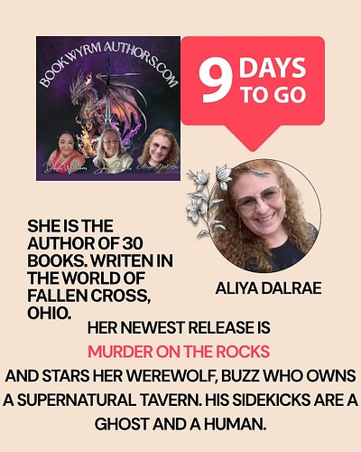 @@aliyadalrae IS THE AUTHOR OF 30 BOOKS WRITTEN IN THE WORLD OF FALLEN CROSS, OHIO. HER NEWEST RELEASE IS:
MURDER ON THE ROCK...