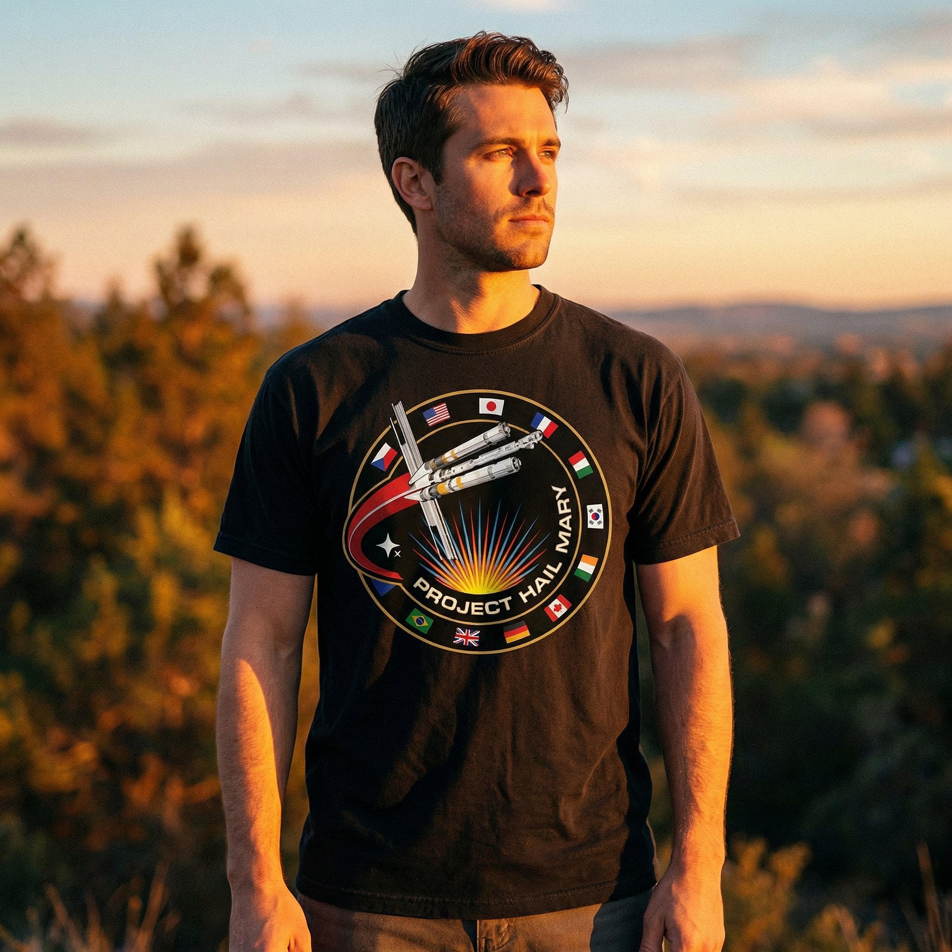 Comfort Colors® Project Hail Mary T-Shirt, Space Mission Patch Tee, Sci-Fi Rocket Graphic Shirt, NASA Style Space Shirt, Nerd Gift product image (1)