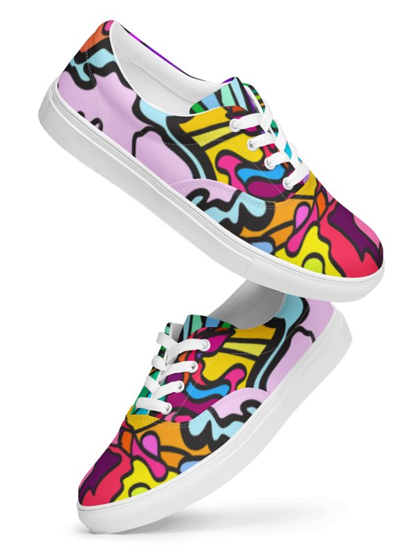 Vibrant Swirl Women's Canvas Shoes - Wave at Sunset product image (9)