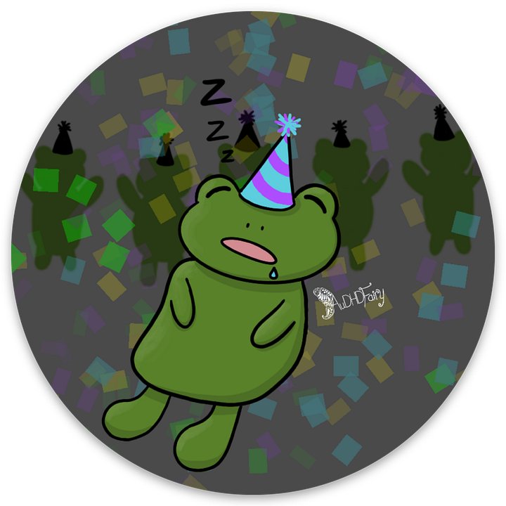 New Year's Frog Sticker product image (1)