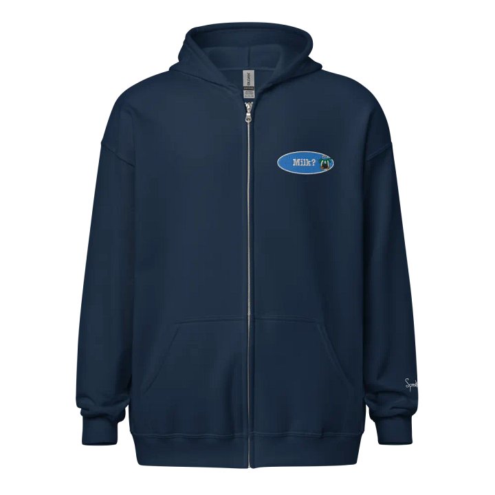Milk? Zipped Hoodie - partly embroidered product image (16)