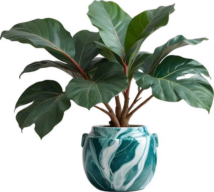 Marble Eternal – Tropical Green Marble Pot PNG product image (1)