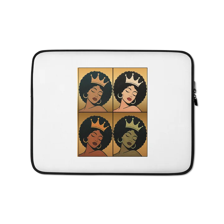 Poised Princess Crowned Quadrants Pop‑Art Laptop Sleeve product image (1)