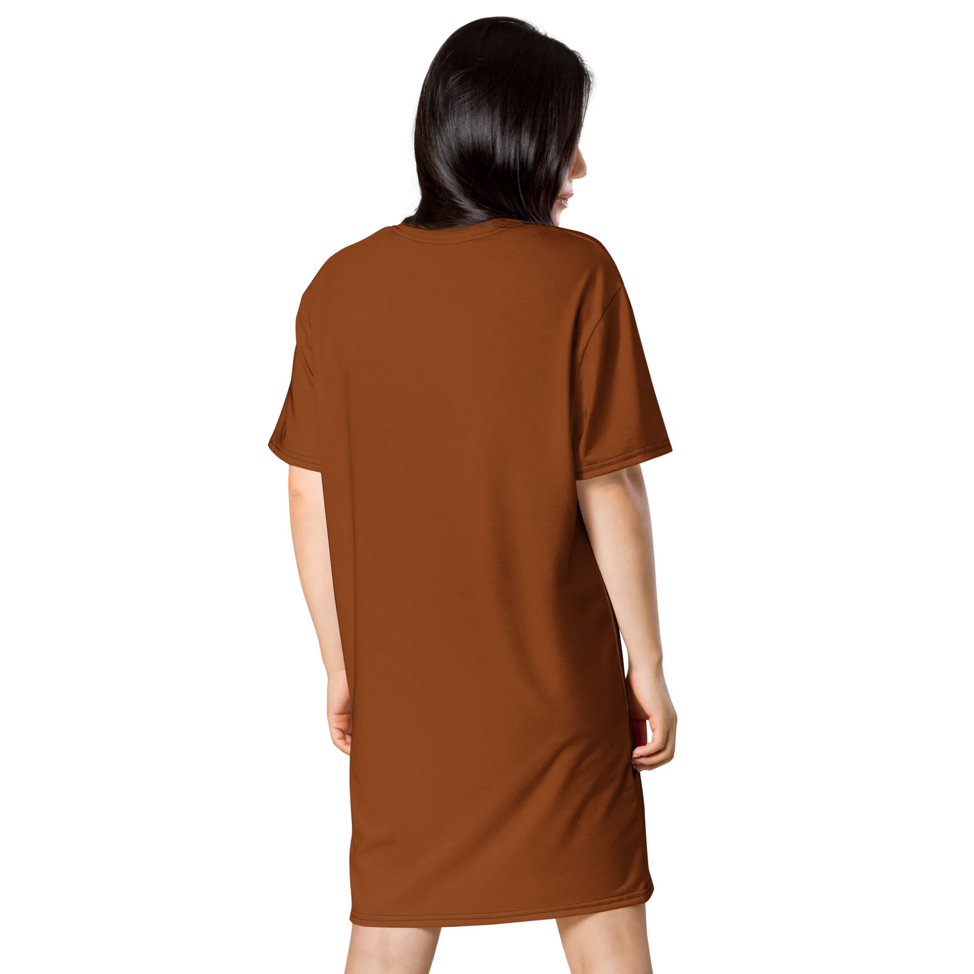 Saddle Brown Oversized T-Shirt Dress | Stretchy Fabric | Casual or Formal Style | Sizes 2XS-6XL | Exclusive Design product image (2)