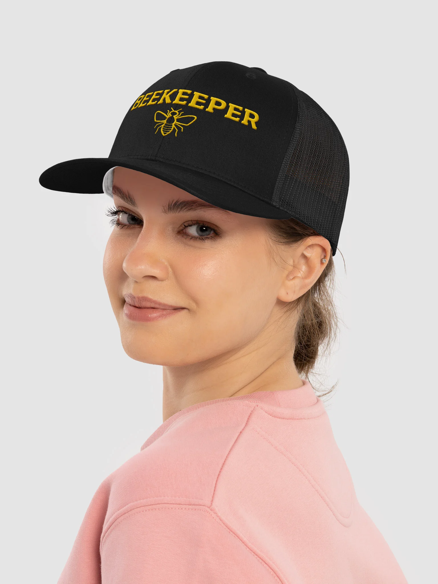 Beekeeper Embroidered Trucker Hat, Save The Bees Hat, Beekeeping Cap, Beekeeper Gift, Honey Bee Lover Gift, Bee Keeper Embroidered Cap product image (32)