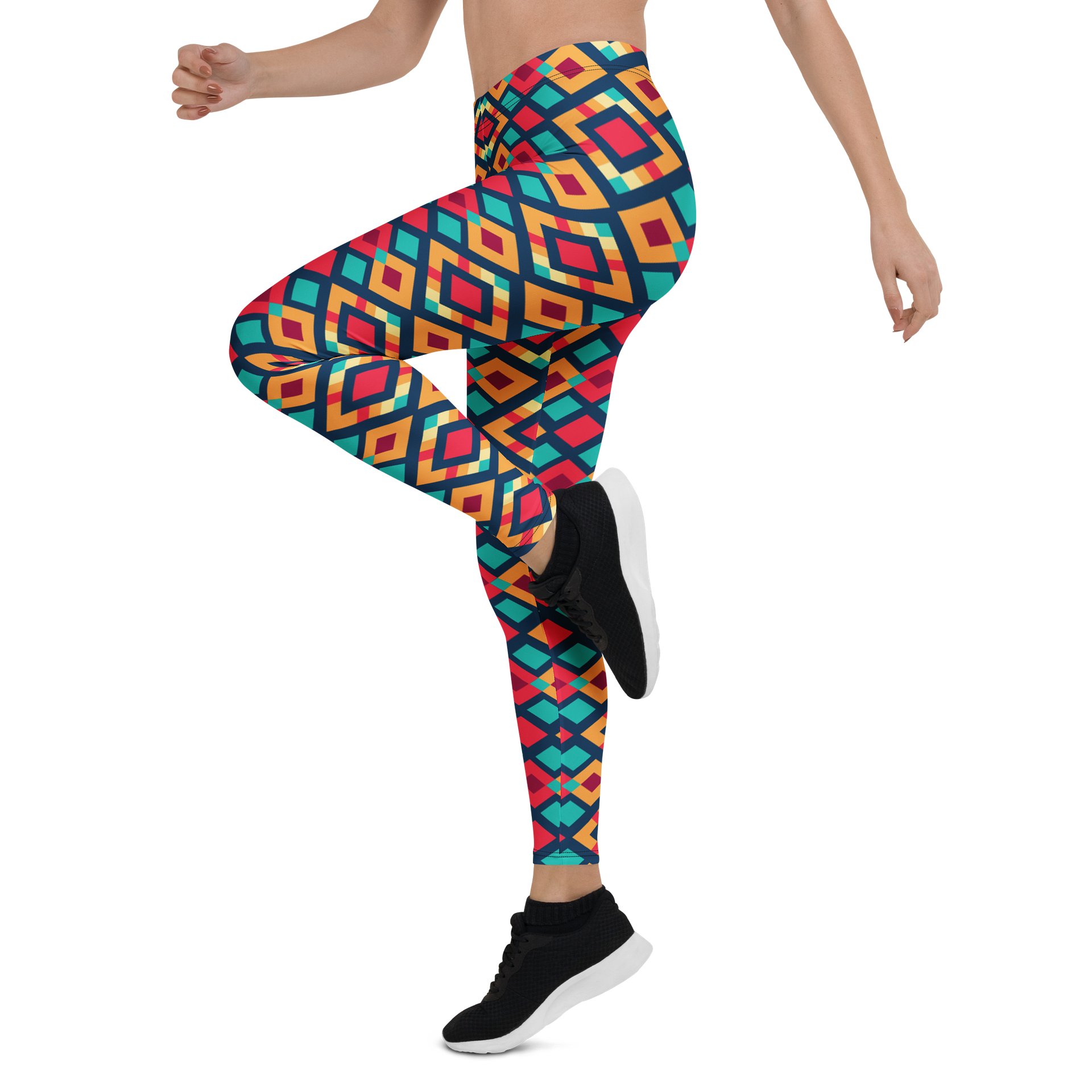 Comfortable Leggings with Colorful Geometric Triangles product image (4)