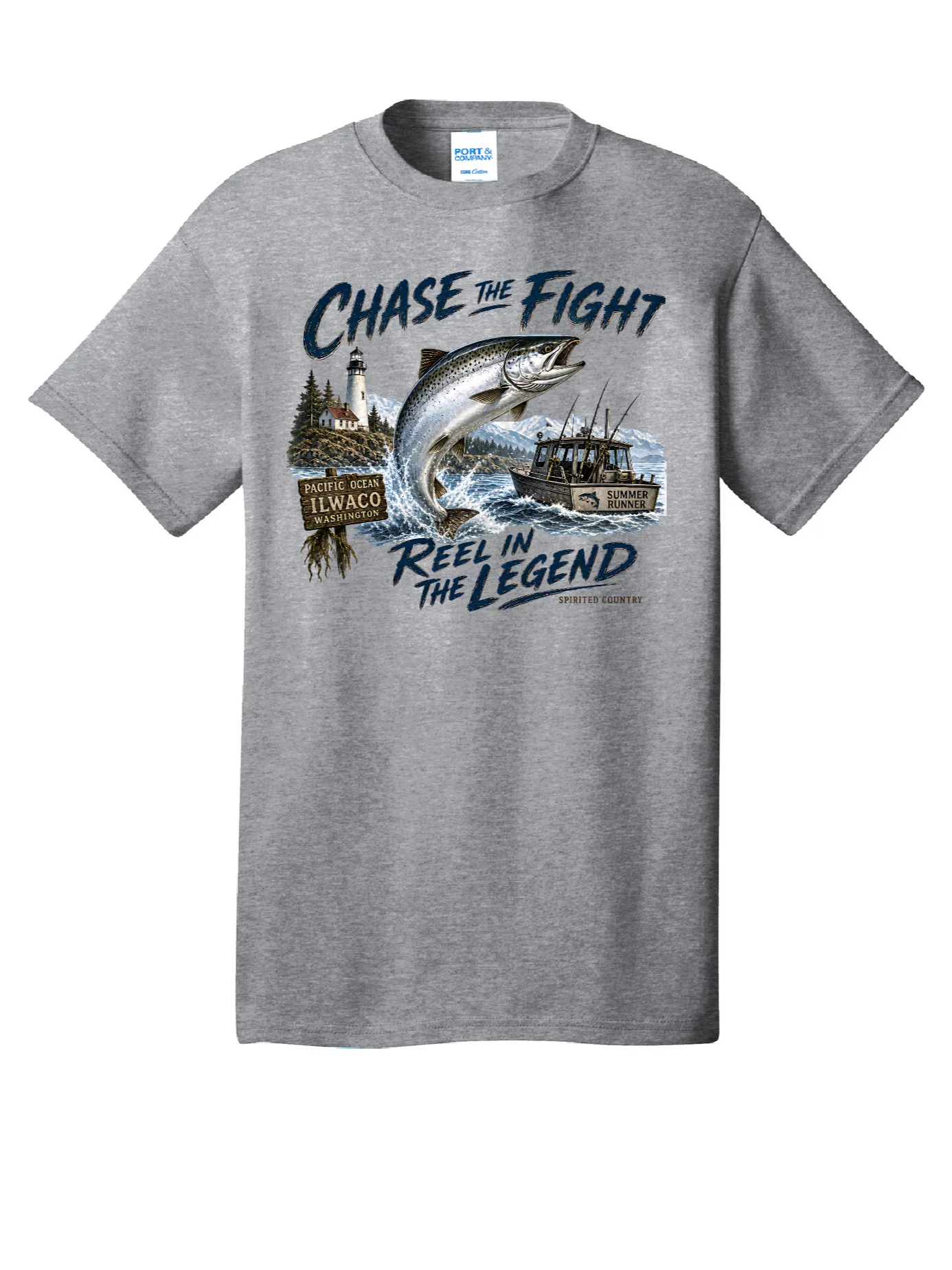 CHASE THE FIGHT SALMON PORT AND CO T-SHIRT product image (1)