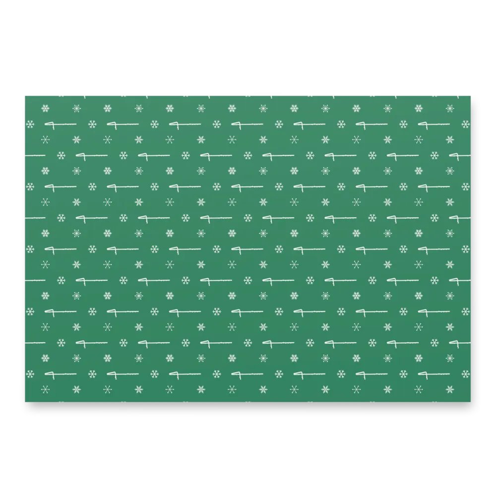 Flutes and Snowflakes - Contrabass - Green Gift Wrap Paper Sheets product image (5)