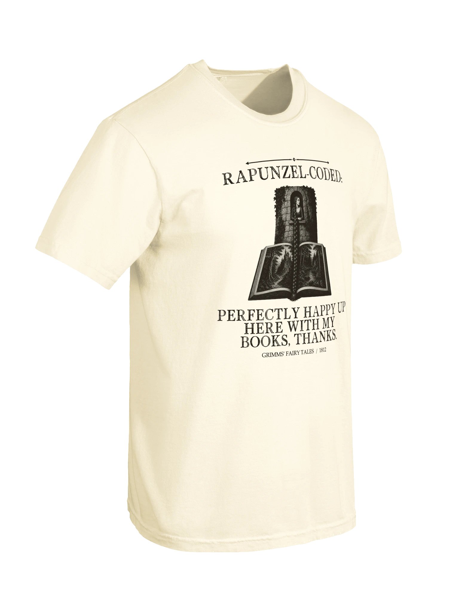 Rapunzel Coded Perfectly Happy Up Here With -- Grimms Fairy Tales Tee (Light) product image (21)