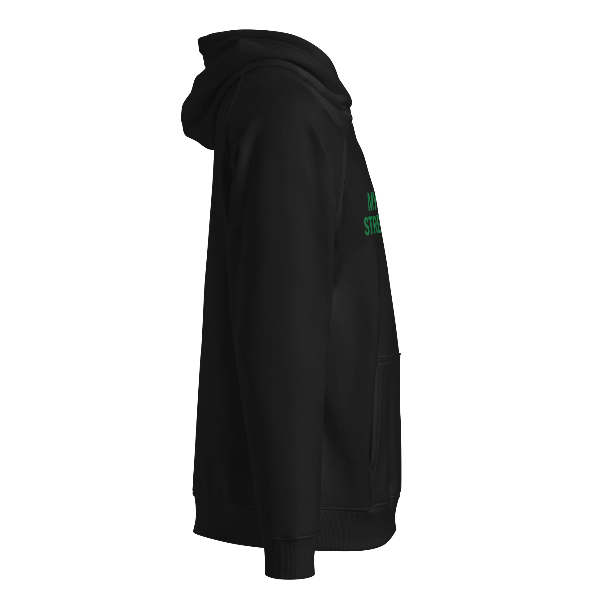 : MY SCARS GOT STREET STORIES. — White Hoodie (Green Print) product image (4)
