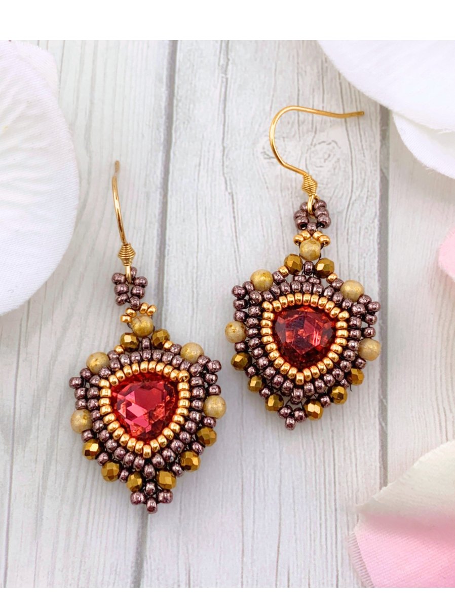 Trillion Glow Crystal Earrings - Rose/Gold product image (1)