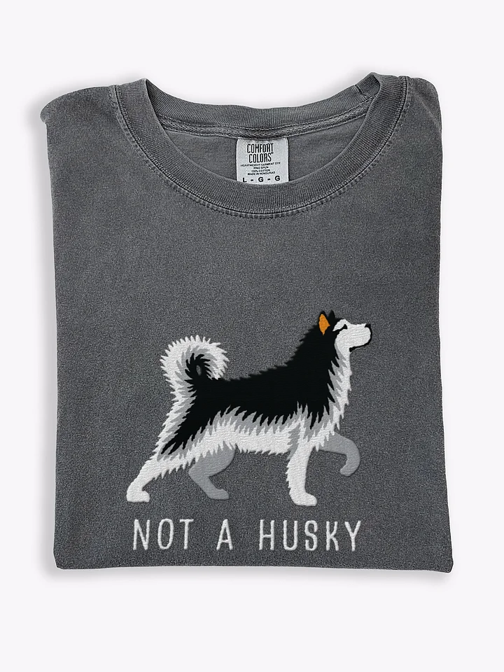 Not a Husky T-Shirt(Embroidered) of an Alaskan Malamute(Black & White) product image (1)