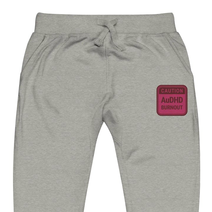 CAUTION: AuDHD BURNOUT (rose design) embroidered unisex joggers product image (1)